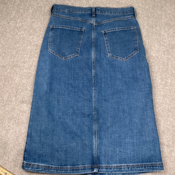 Banana Republic Skirt Womens 6/28 Blue Denim Maxi Button Modest Casual Preppy - Picture 9 of 10